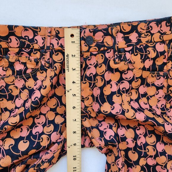 Mother Denim Jeans Leggings The Looker Cherry Pickin Garden Girl Fruit Market - Picture 11 of 13